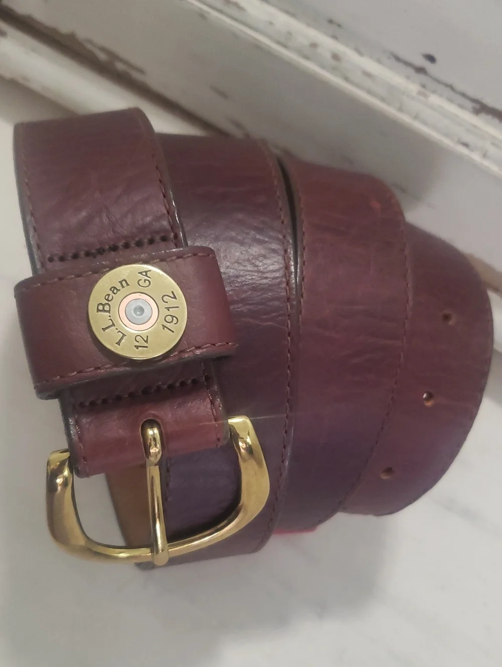 L.L. Bean Leather Belt Shotgun Accent